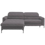 ECKSOFA in Flachgewebe Grau  - Schwarz/Grau, Design, Textil/Metall (191/252cm) - Dieter Knoll