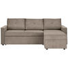 ECKSOFA Taupe Cord  - Taupe/Schwarz, KONVENTIONELL, Kunststoff/Textil (218/155cm) - Ti'me