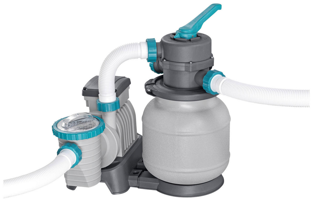 POOL SET 56384 488/132 cm  - Dunkelbraun/Hellblau, KONVENTIONELL, Kunststoff/Metall (488/132cm) - Bestway
