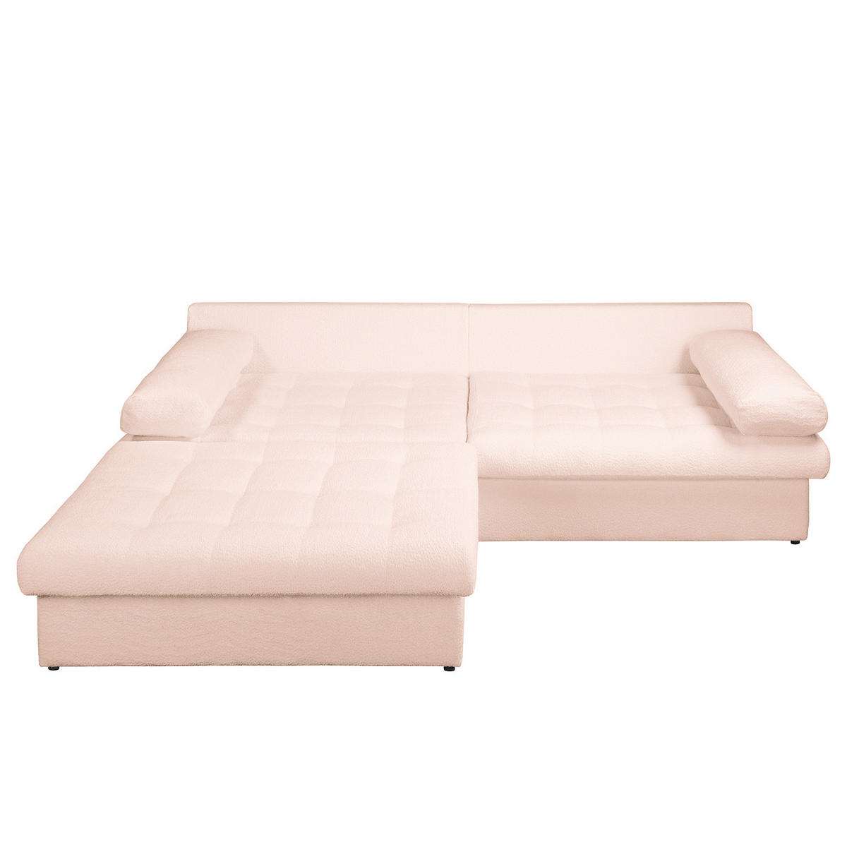 ECKSOFA Naomi in Chenille Rosa Rückenkissen  243/284 cm  - Schwarz/Rosa, Design, Kunststoff/Textil (243/284cm) - P & B