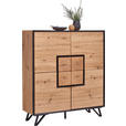 HIGHBOARD  116/131/40 cm  - Eichefarben/Schwarz, Holzwerkstoff/Metall (116/131/40cm) - Xora
