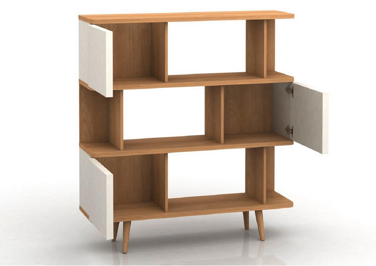 REGAL Weiß, Eichefarben  - Eichefarben/Weiß, Basics, Holzwerkstoff (120/130/33cm) - MID.YOU