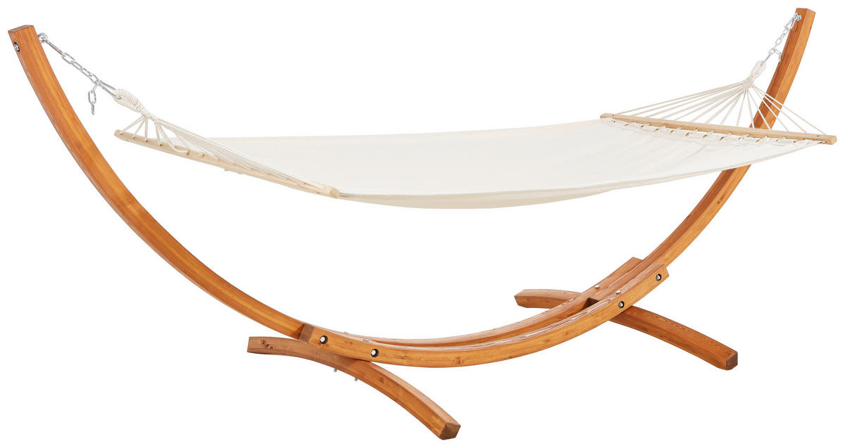 HÄNGEMATTE  - Beige/Braun, Lifestyle, Holz/Textil (320/120/120cm) - Ambia Garden