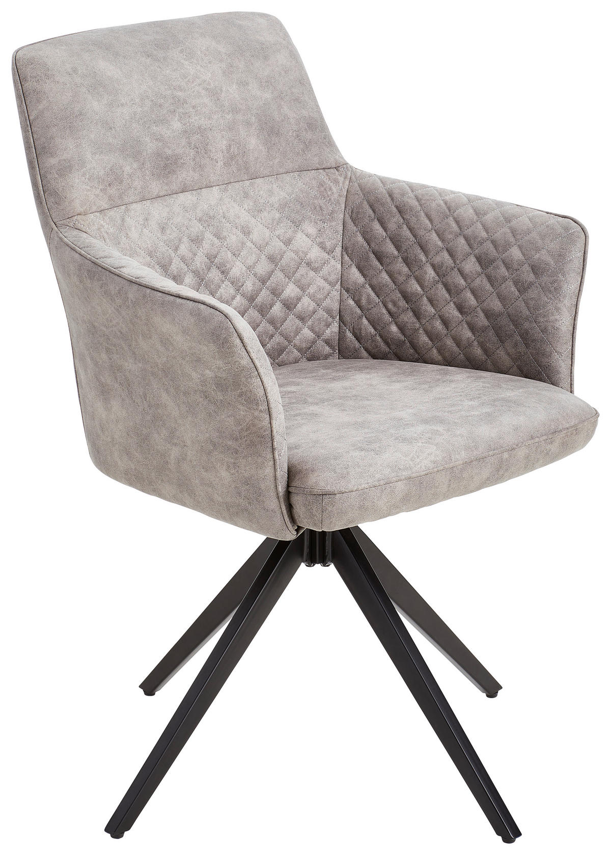 ARMLEHNSTUHL  in Eisen Mikrofaser  - Silberfarben/Schwarz, Basics, Textil/Metall (62/90/63cm) - MID.YOU