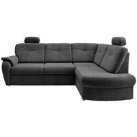 ECKSCHLAFSOFA Chenille Anthrazit  - Chromfarben/Anthrazit, Modern, Kunststoff/Textil (264/180cm) - Livetastic