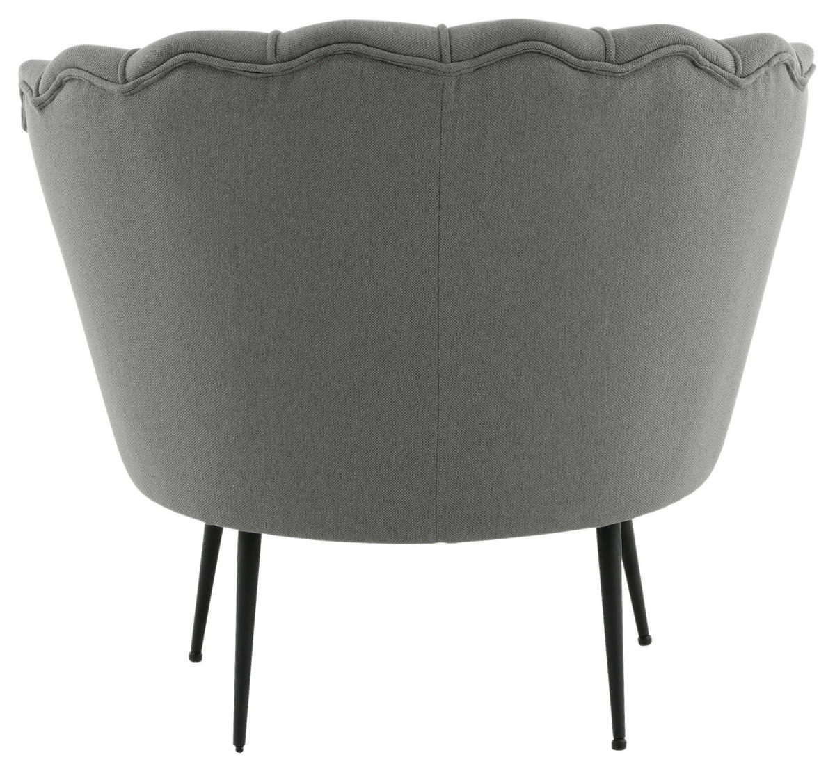 SESSEL in Grau, Schwarz  - Schwarz/Grau, Design, Textil/Metall (83/76/77cm) - Livetastic