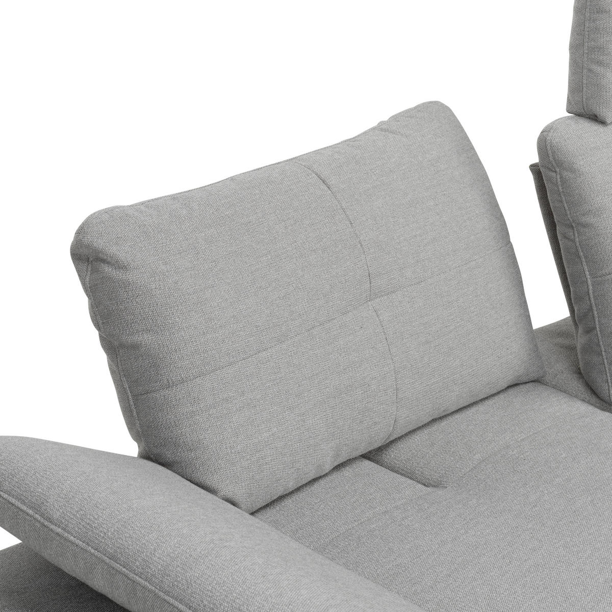 ECKSOFA in Webstoff Hellgrau  179/301 cm  - Hellgrau/Schwarz, Design, Textil/Metall (179/301cm) - Chilliano