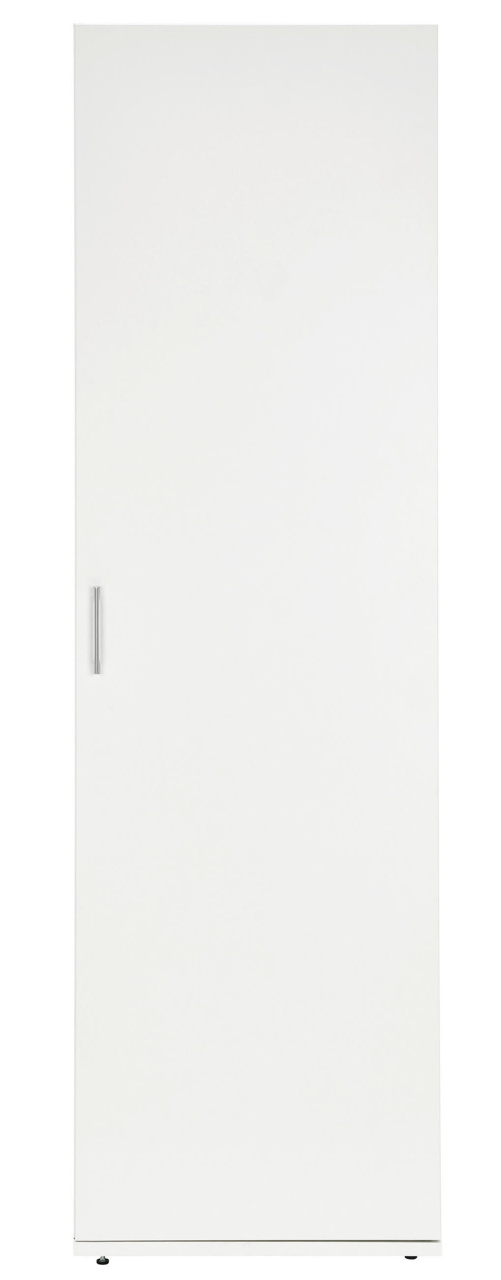 MEHRZWECKSCHRANK 60/206/65,5 cm  in Weiß  - Silberfarben/Weiß, Design, Holzwerkstoff/Metall (60/206/65,5cm)