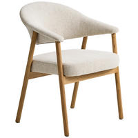 ARMLEHNSTUHL  in Chenille  - Sandfarben/Eichefarben, KONVENTIONELL, Holz/Textil (63/81/63cm) - Ambia Home