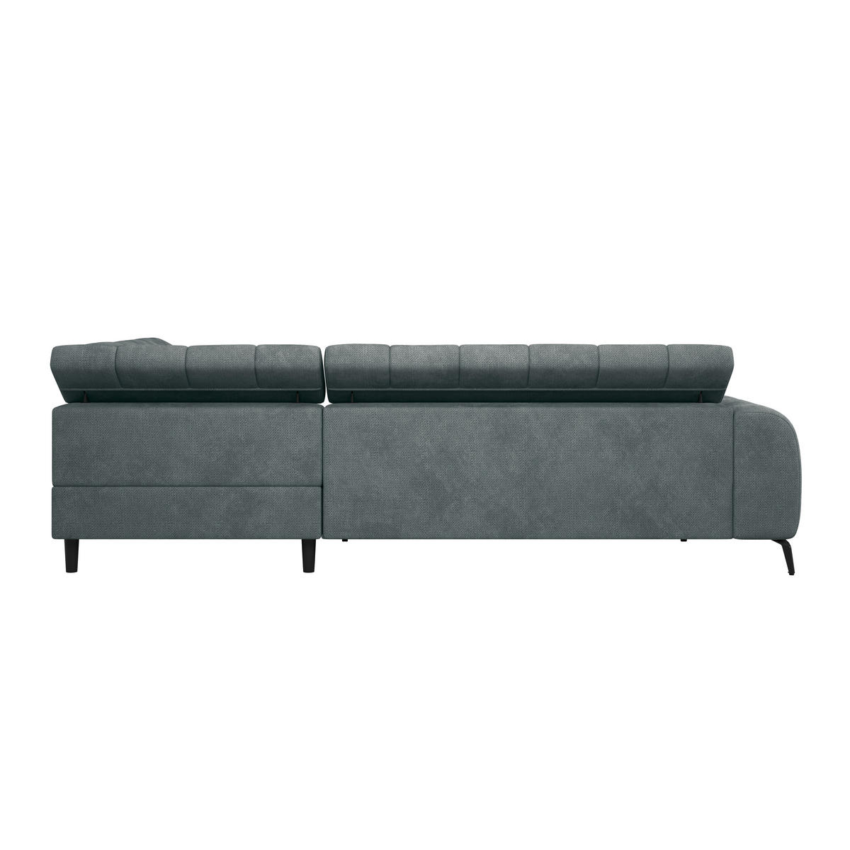 ECKSOFA Lavagrau Bettkasten, Rücken echt, Kopfteilverstellung  - Lavagrau/Schwarz, Trend, Kunststoff/Textil (261/203cm) - Livetastic