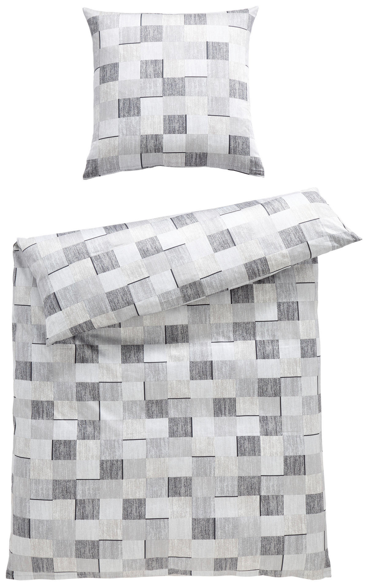 BETTWÄSCHE PALERMO Makosatin 135/200 cm  - Anthrazit/Grau, Design, Textil (135/200cm) - Janine