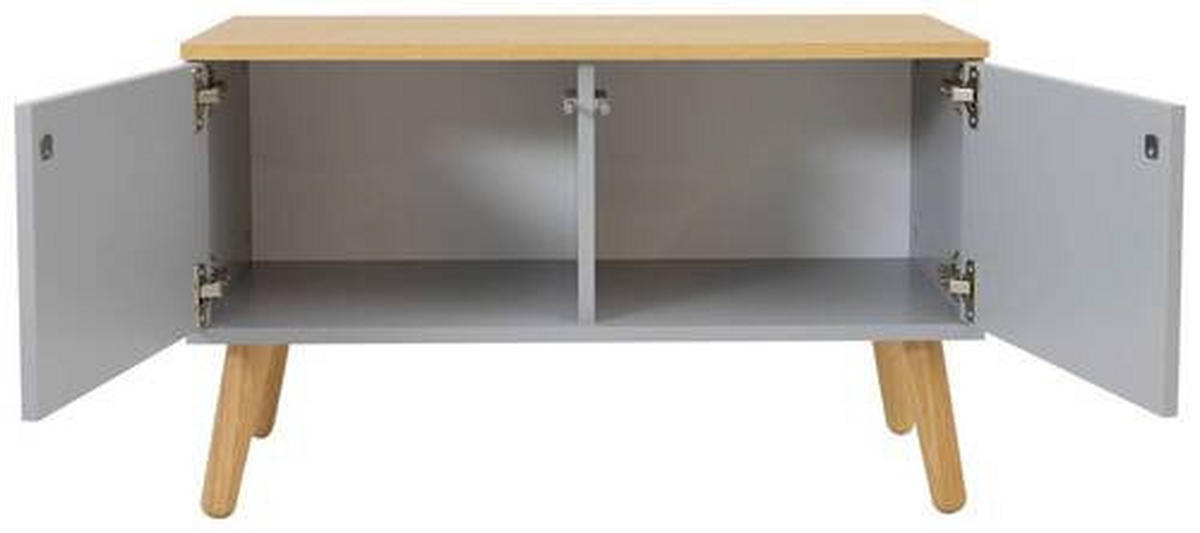 GARDEROBENBANK Dot  in 79/48/37 cm  - Eichefarben/Grau, Design, Holz/Holzwerkstoff (79/48/37cm)