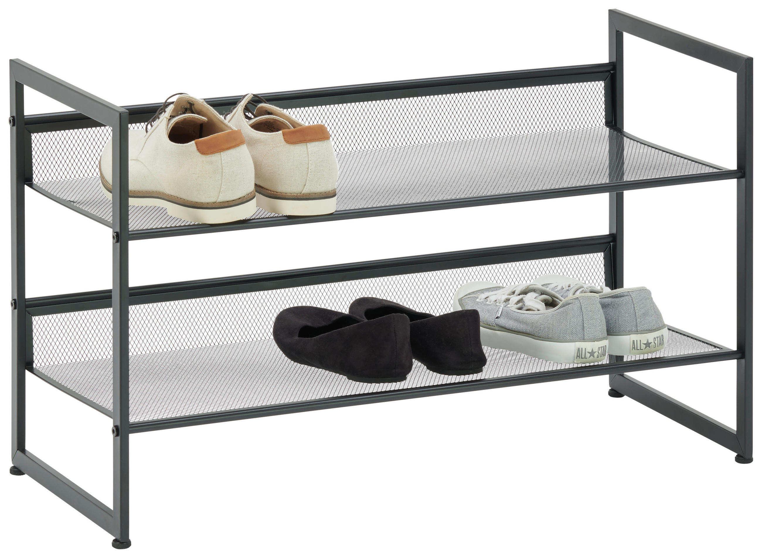 SCHUHREGAL Schwarz  - Schwarz, Basics, Metall (72/40/30cm) - Xora