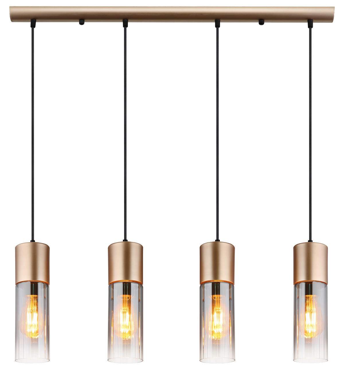 HÄNGELEUCHTE Annika 80/9/156 cm  - Klar/Schwarz, Design, Glas/Textil (80/9/156cm) - Globo