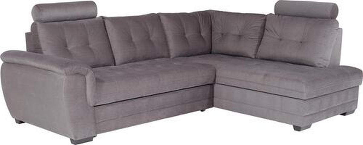 ECKSOFA Dunkelgrau Webstoff  - Dunkelgrau/Dunkelbraun, KONVENTIONELL, Kunststoff/Textil (251/183cm) - Livetastic