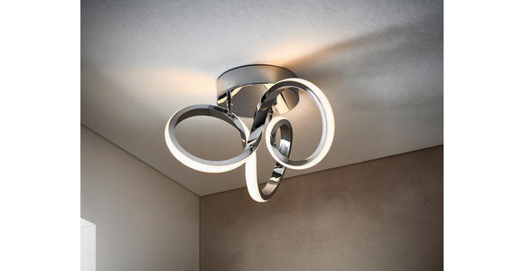 LED-DECKENLEUCHTE 34,5/19 cm - Chromfarben, Design, Kunststoff/Metall (34,5/19cm) - Novel