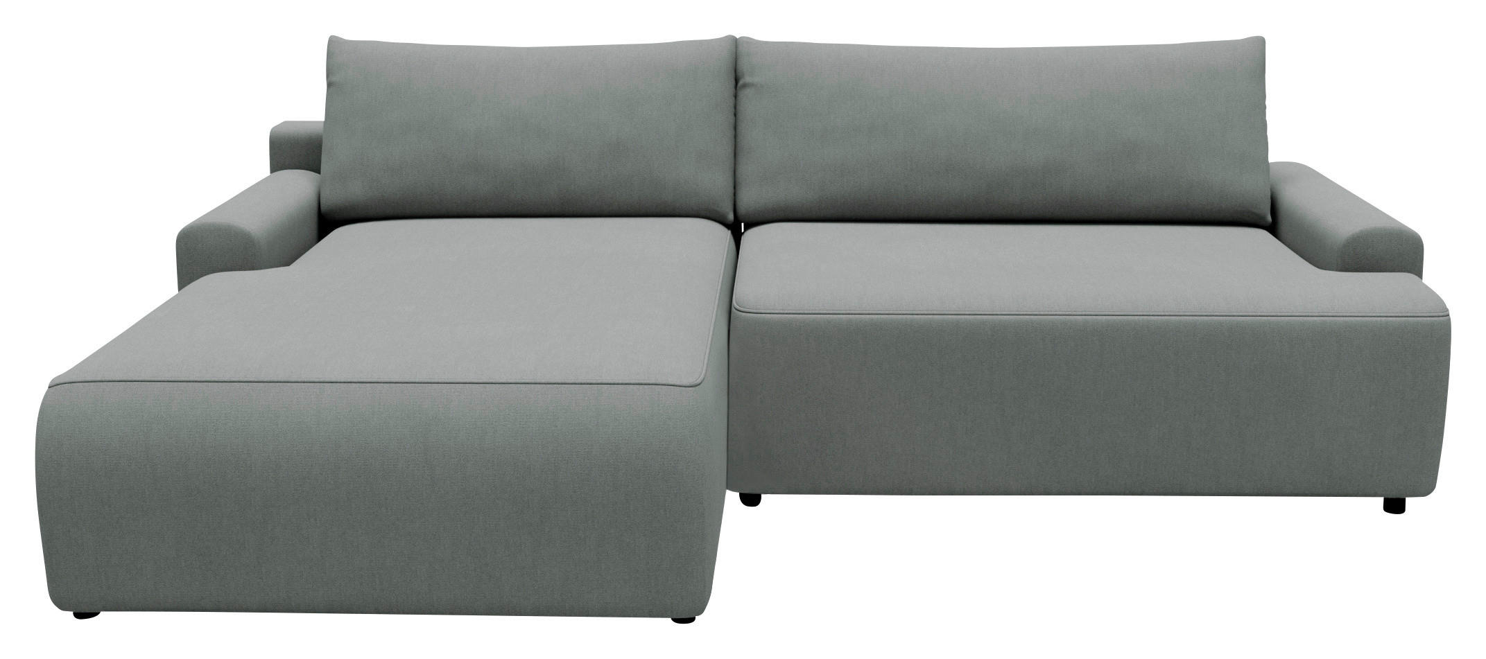 ECKSCHLAFSOFA in Struktur Grau  - Schwarz/Grau, Modern, Kunststoff/Textil (167/253cm) - Trendmanufaktur