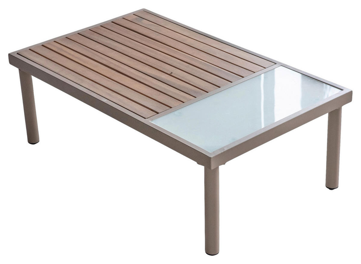 LOUNGEGARNITUR  215/170 cm  Akazie massiv Eisen  - Creme/Akaziefarben, MODERN, Holz/Textil (215/170cm) - Ambia Garden