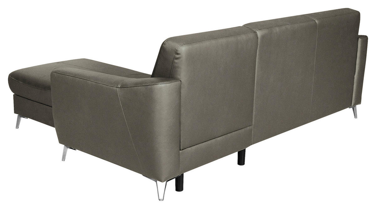 ECKSOFA in Lederlook Echtleder Sahara  - Chromfarben/Sahara, Design, Leder/Textil (241/168cm) - Livetastic