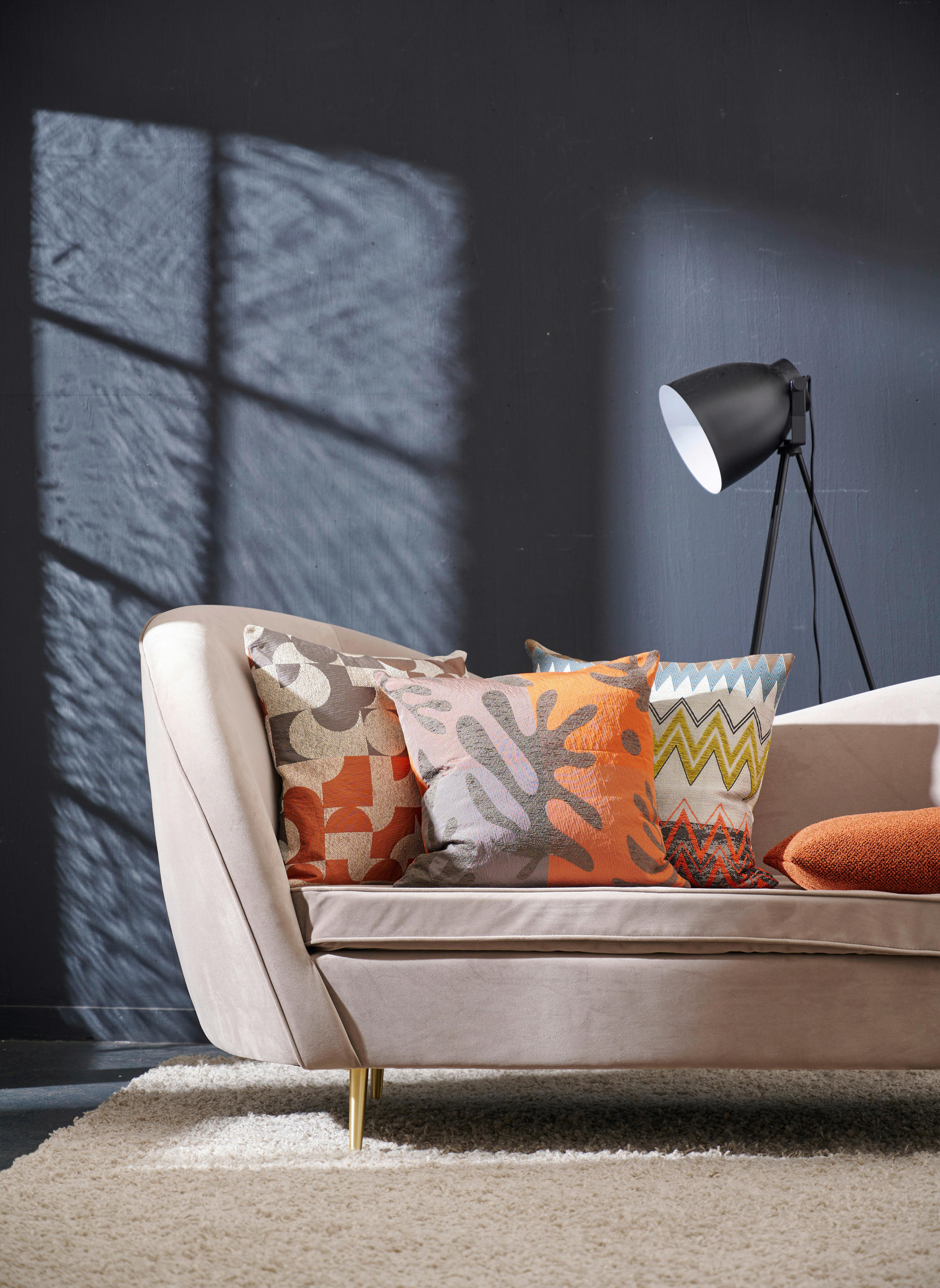 Thumbnail - Apelt Zierkissen, Orange, Beige, Textil, Abstraktes, Füllung: Vlies, 48x48 cm, Oeko-Tex® Standard 100, Wohntextilien, Ki...