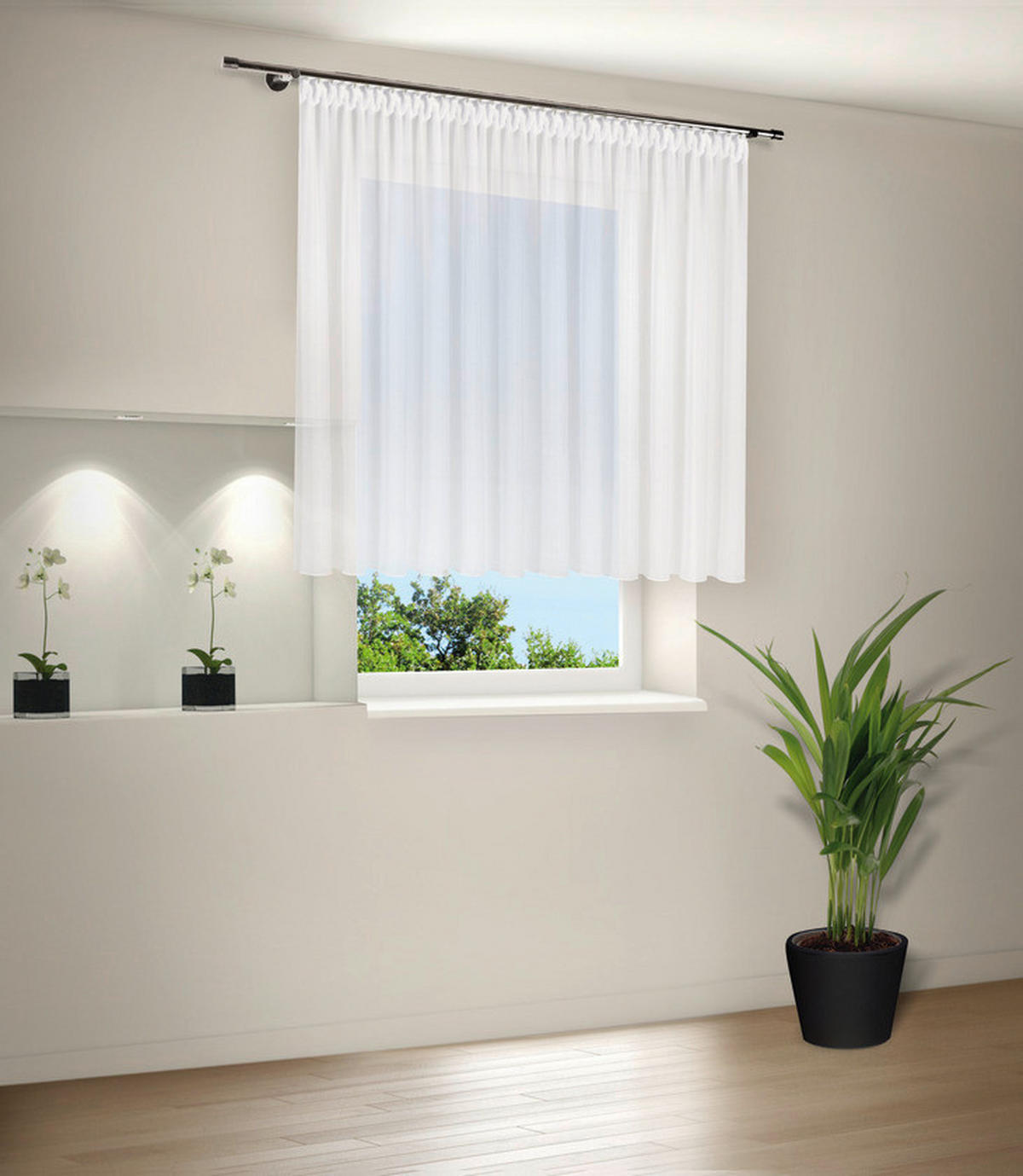 FERTIGSTORE  transparent  300/150 cm   - Weiß, Basics, Textil (300/150cm)