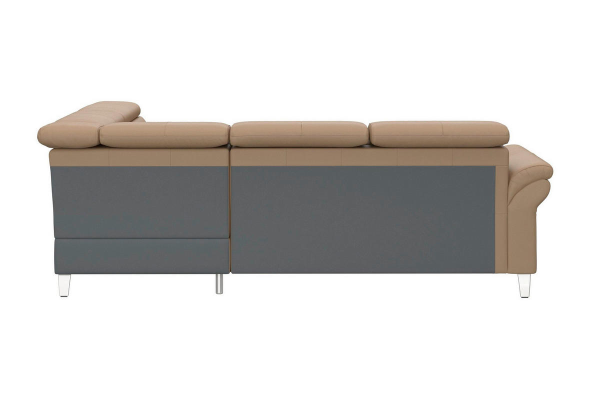 ECKSOFA 245/194 cm ARNGAST E in Echtleder Cappuccino Kopfteilverstellung  245/194 cm  - Chromfarben/Cappuccino, Basics, Leder/Textil (245/194cm) - Sit & More