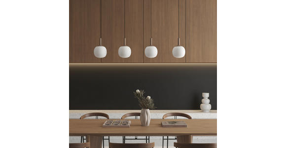 LED-HÄNGELEUCHTE 114/15/150 cm  - Weiß, Design, Glas/Metall (114/15/150cm) - Novel