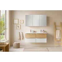 BADEZIMMER  in 120 cm  - Wildeiche/Schwarz, Trend, Glas/Holzwerkstoff (120cm) - Held