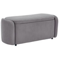 HOCKERBANK in Textil Hellgrau  - Hellgrau/Schwarz, Design, Kunststoff/Textil (114/47/42cm) - P & B
