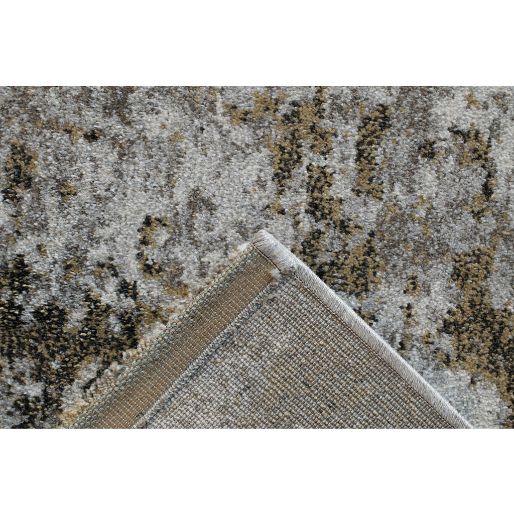Thumbnail - Novel Webteppich Sorrent, Grau, Silber, Gold, Textil, Abstraktes, rechteckig, 80x150 cm, Oeko-Tex® Standard 100, für Fuß...