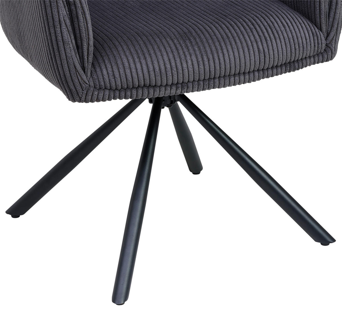 ARMLEHNSTUHL  in Eisen Cord  - Anthrazit/Schwarz, MODERN, Textil/Metall (65/90/62cm) - MID.YOU