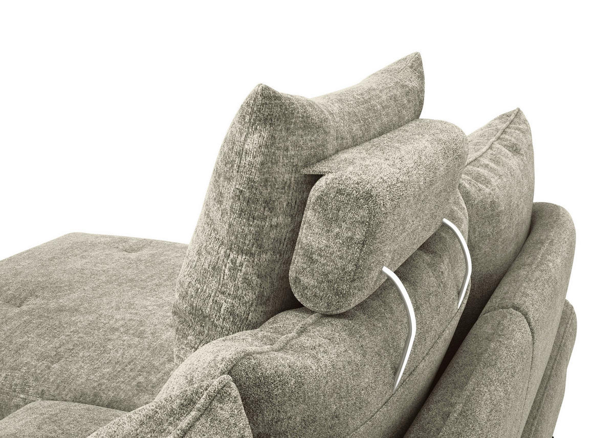 ECKSOFA in Webstoff Hellbraun  - Hellbraun/Schwarz, KONVENTIONELL, Textil/Metall (183/293cm) - Carryhome
