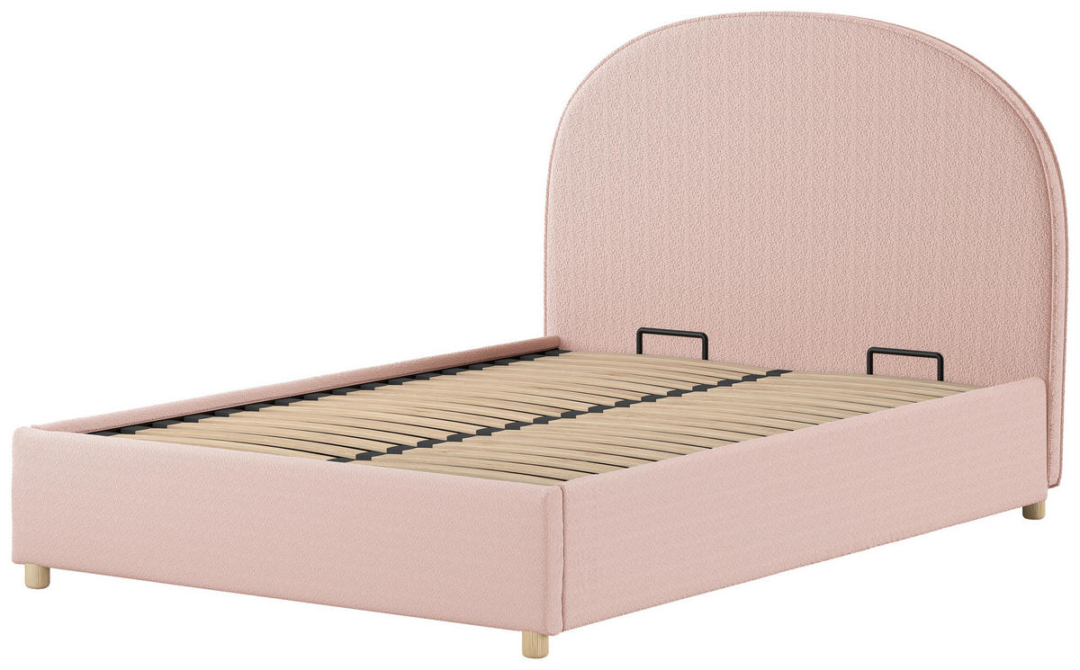 KINDER-/JUNIORBETT 140/200 cm  in Rosa  - Naturfarben/Rosa, ROMANTIK / LANDHAUS, Holz/Textil (140/200cm) - Vipack