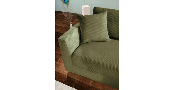 ECKSOFA Dunkelgrün Cord Zierkissen, Rückenkissen, Rücken echt  - Dunkelgrün/Schwarz, KONVENTIONELL, Kunststoff/Textil (234/170cm) - Carryhome
