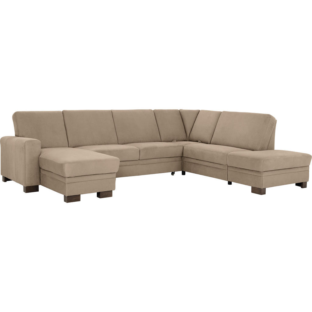 Thumbnail - Beldomo System Wohnlandschaft, Beige, Textil, 5-Sitzer, U-Form, 319x241 cm, Goldenes M, Typenauswahl, Bettkasten erhältl...