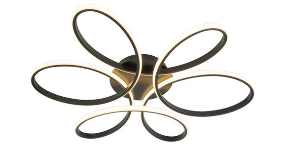 LED-DECKENLEUCHTE Matar 70/10 cm  - Schwarz, Design, Kunststoff/Metall (70/10cm) - Novel
