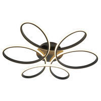 STROPNÍ LED SVÍTIDLO, 70/10 cm  - černá, Design, kov/plast (70/10cm) - Novel