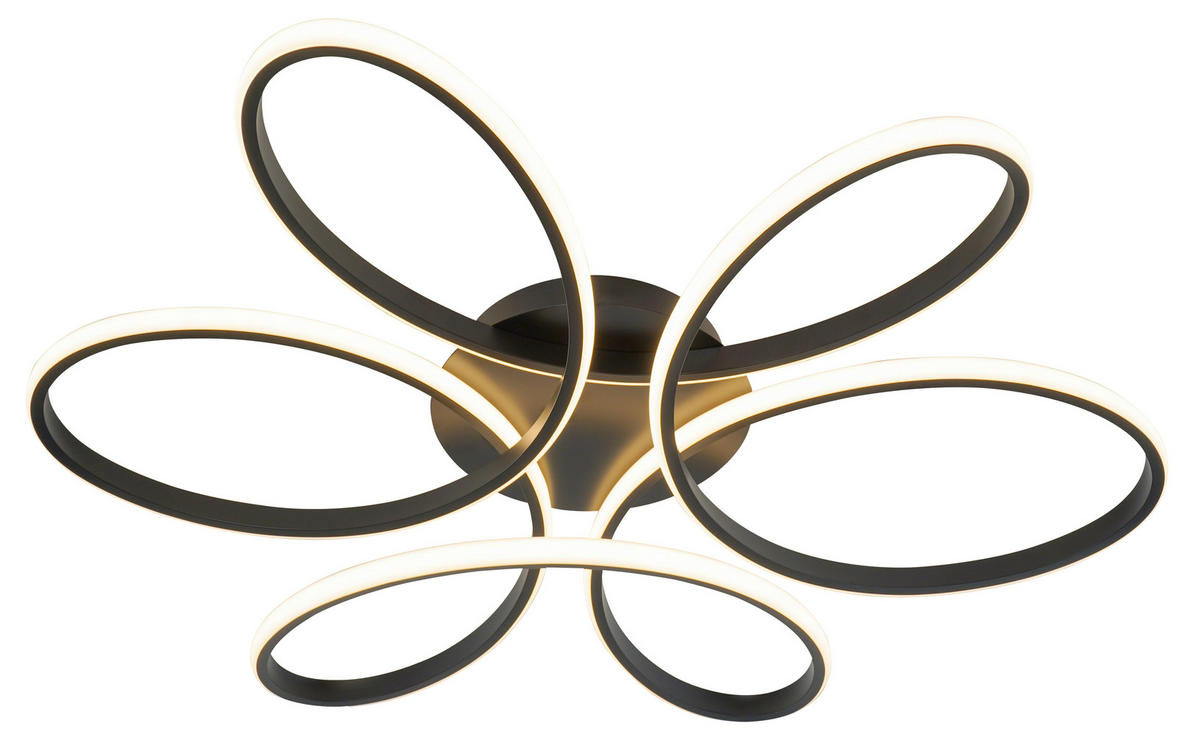 STROPNÍ LED SVÍTIDLO, 70/10 cm  - černá, Design, kov/plast (70/10cm) - Novel