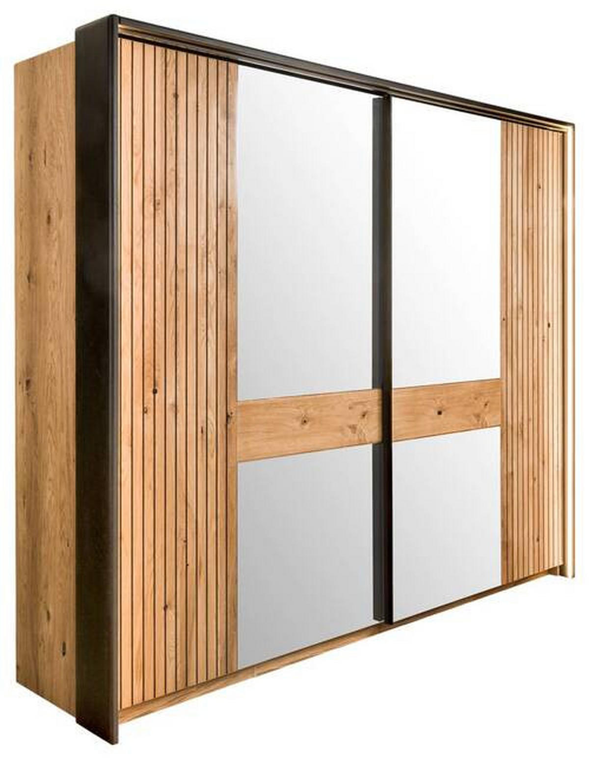 SKŘÍŇ S POSOUVACÍMI DVEŘMI, dub, barvy dubu, 242/214/67 cm - barvy dubu/černá, Lifestyle, dřevo/kompozitní dřevo (242/214/67cm) - Linea Natura