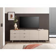 TV-ELEMENT Schwarz, Kaschmir  220/70/38 cm  - Kaschmir/Schwarz, MODERN, Holzwerkstoff/Metall (220/70/38cm) - Carryhome