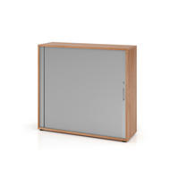 ROLLOSCHRANK Silberfarben, Nussbaumfarben  - Silberfarben/Nussbaumfarben, KONVENTIONELL, Holz/Holzwerkstoff (120/110/40cm) - Venda