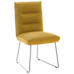 STUHL  in Stahl Flachgewebe Metall, Textil  - Edelstahlfarben/Gelb, Design, Textil/Metall (49/93/59cm) - Dieter Knoll