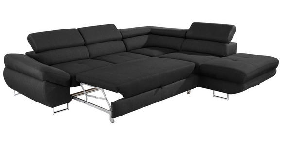ECKSOFA  in Webstoff Schwarz  280/235 cm  - Schwarz, Design, Textil/Metall (280/235cm) - Hom`in