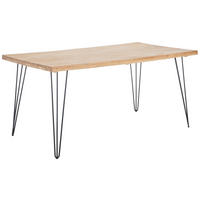 ESSTISCH in Holz 140/90/75 cm  - Eichefarben/Schwarz, Design, Holz/Metall (140/90/75cm) - Landscape