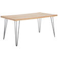 ESSTISCH in Holz 160/90/75 cm  - Eichefarben/Schwarz, Design, Holz/Metall (160/90/75cm) - Landscape