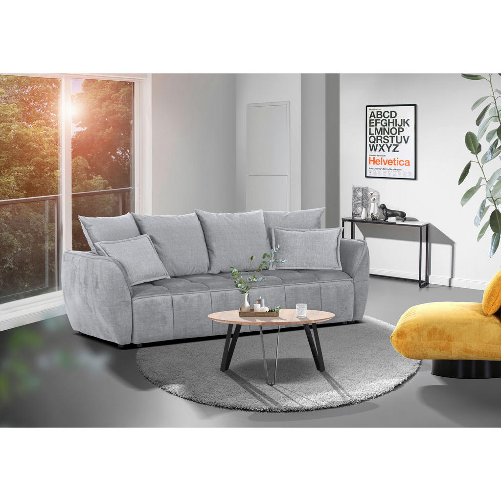 Thumbnail - Carryhome Schlafsofa, Hellgrau, Textil, 2-Sitzer, Füllung: Schaumstoff, 250x70x118 cm, Liegefunktion, Schlafen auf Sitzh...