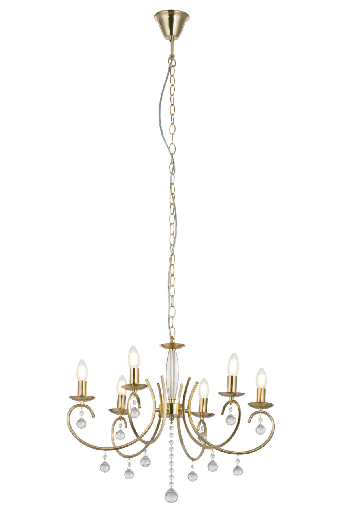 HÄNGELEUCHTE Dalia 62/150 cm  - Klar/Goldfarben, Design, Glas/Metall (62/150cm) - Glandor