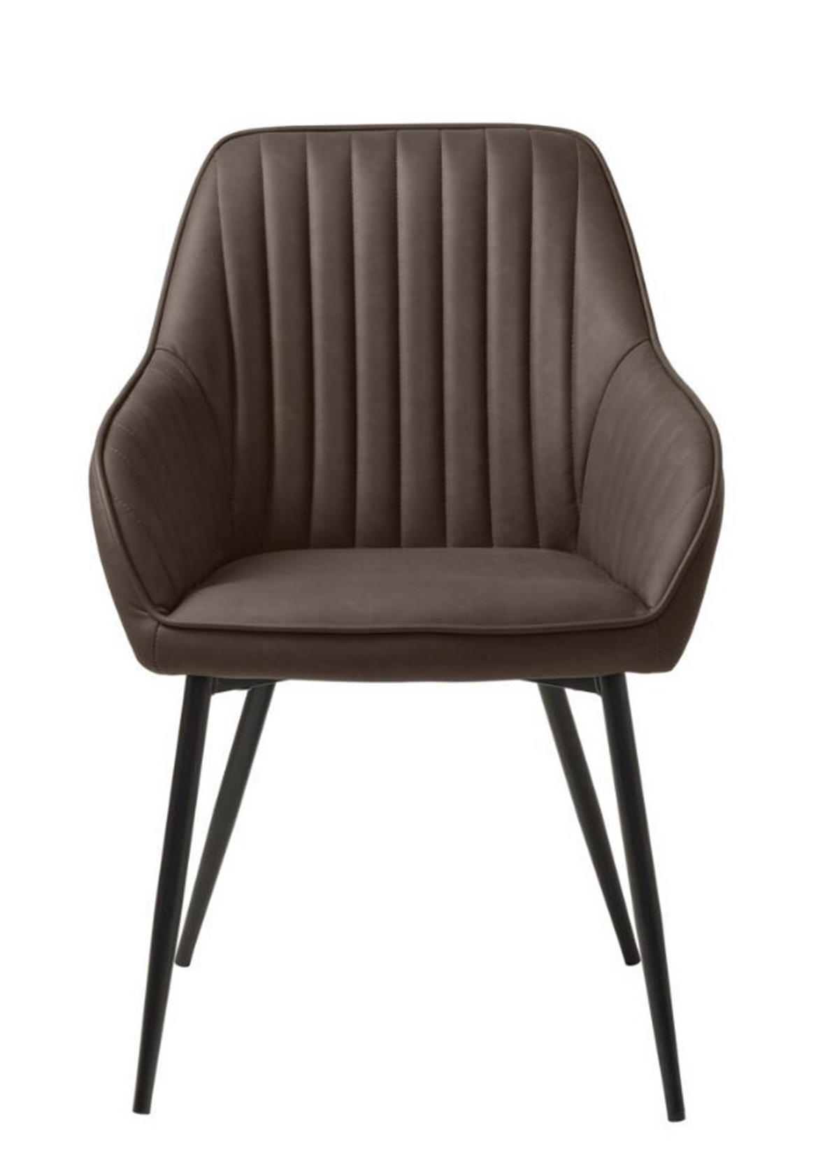 STOL MED ARMSTÖD läderimitation  - svart/mörkbrun, Design, metall/textil (58/84/59cm) - Best Price