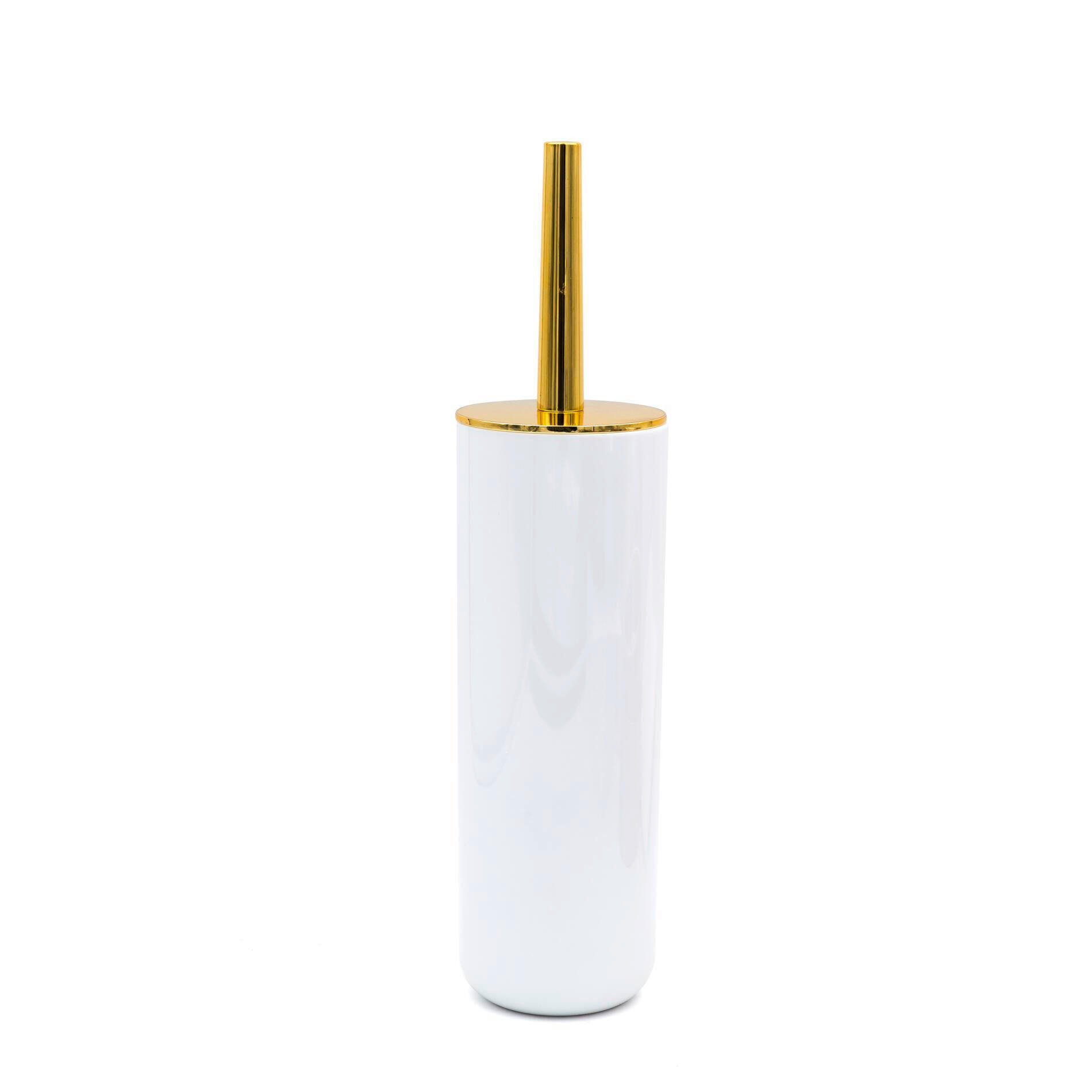 WC-BÜRSTENGARNITUR in Kunststoff  Kunststoff   - Goldfarben/Weiß, Basics, Kunststoff (9/37,3/9cm) - Sadena