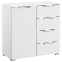 KOMMODE 80/81/42 cm Weiss  - Weiss/Silberfarben, Design, Holzwerkstoff/Kunststoff (80/81/42cm) - Novel